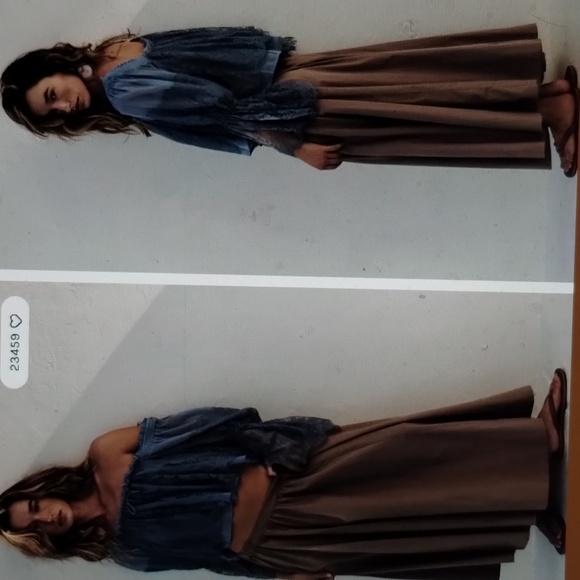 Free People Lowen Midi Skirt Dusted Cocoa S - Picture 4 of 6